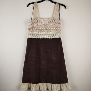 Zehavale Anthropologie Velvet and lace dress Size 6